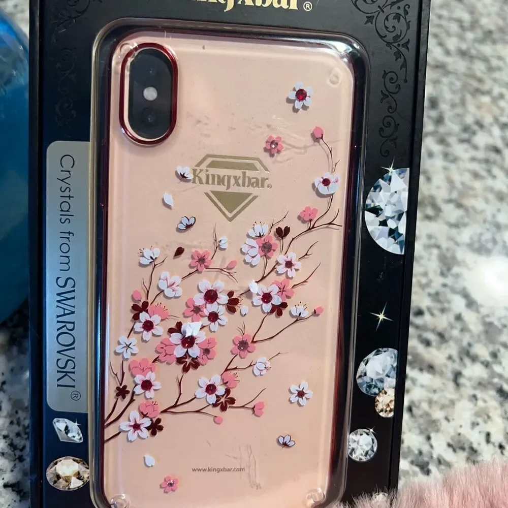 KINGXBAR Swarovski Crystal rose Gold Hard PC Case  for Apple iPhone 13 series